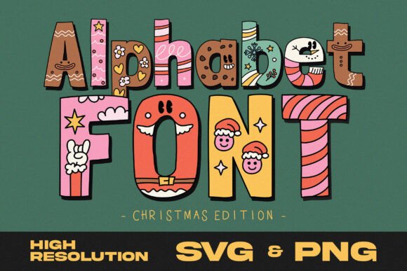 Christmas Alphabet Font: Festive Illustrations