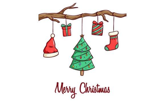 Christmas Decoration with Pine Tree Illustrations Review