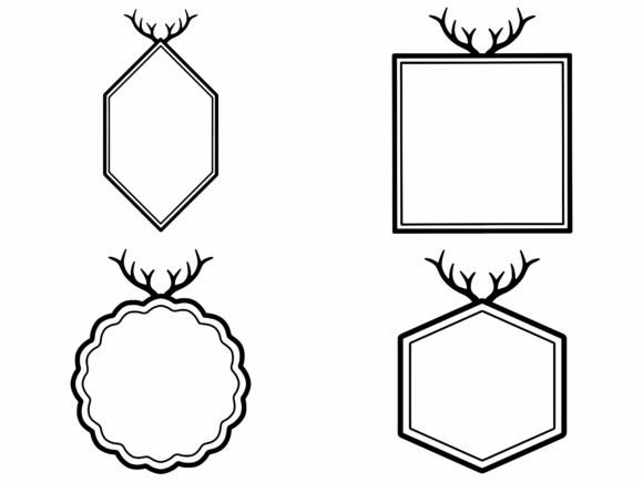 Christmas Deer Antler Frame Background: Illustrations