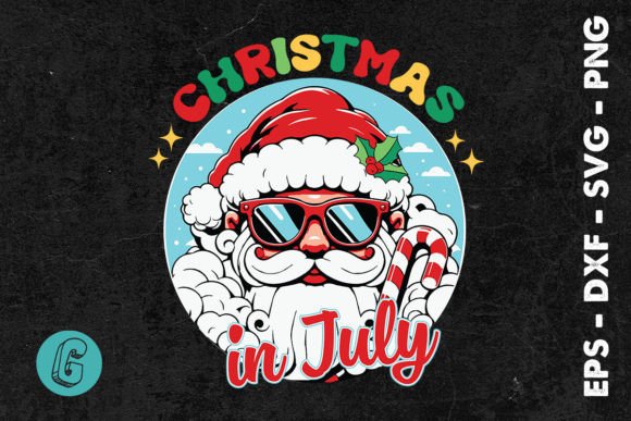 Christmas in July Retro Santa SVG & Illustrations