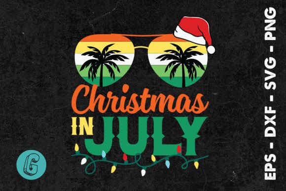 Christmas in July Summer Santa SVG Illustrations