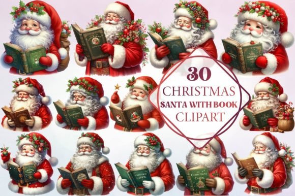 Christmas Santa with Book Clipart: Branding Review