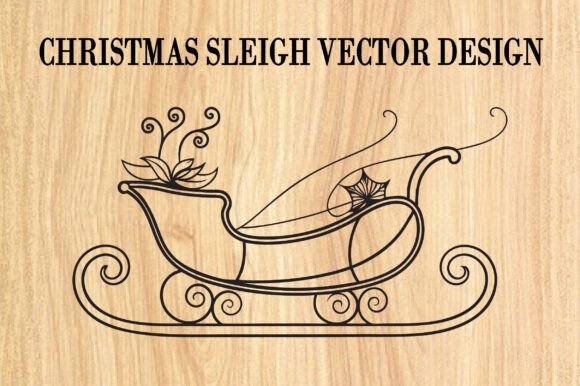 Christmas Sleigh Silhouette Vector: Festive Illustrations