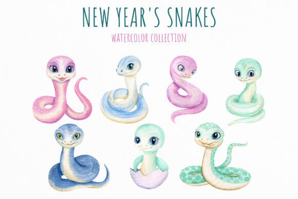 Christmas Snake PNG: New Year 2025 Illustrations