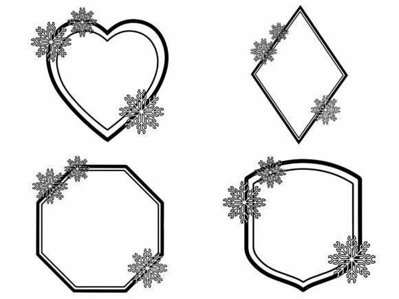 Christmas Snowflake Frame Background: Illustrations