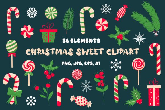 Christmas Sweet Clipart: Illustrations for Branding