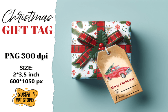 Christmas Truck Tag: Festive Illustrations