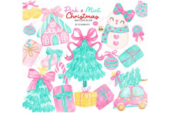 Coquette Christmas Watercolor PNG Set Review