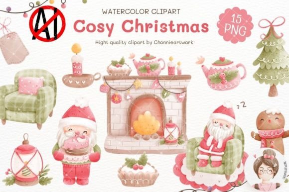 Cosy Christmas Clipart: Warm Illustrations