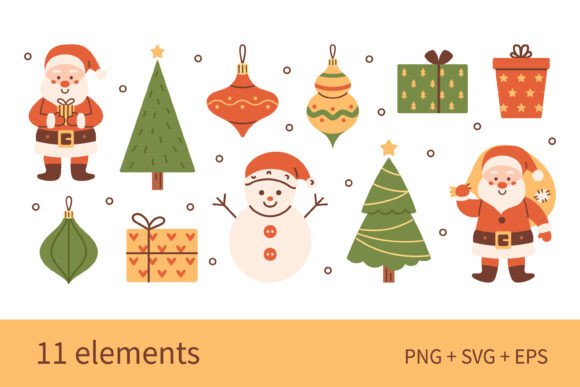 Cute Christmas Clip Art Collection: Festive Illustrations