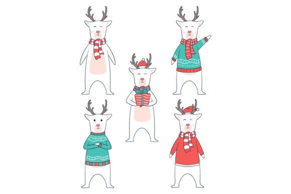 Cute Christmas Deer Illustrations Review