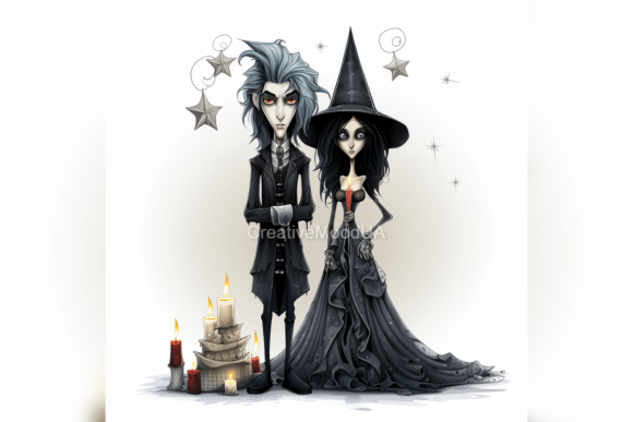 Gothic Lovers Christmas PNG for Illustrations