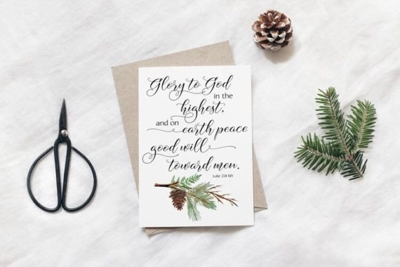 Printable Religious Christmas Card: Illustrations for Faith-Based Branding