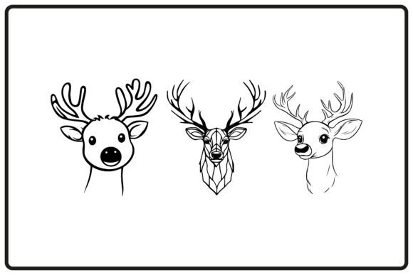 Reindeer Head Silhouette: Festive Illustrations