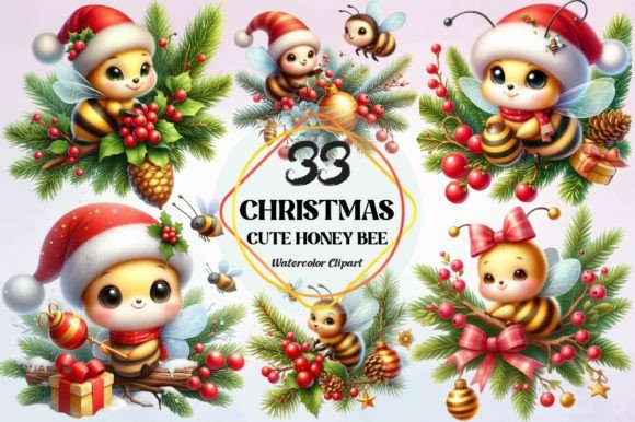 Review: Christmas Cute Honey Bee Clipart Freebies