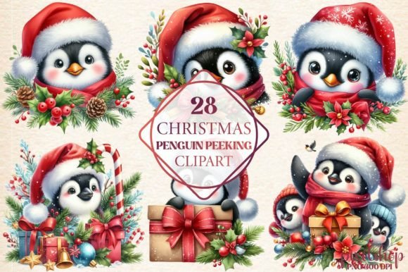 Review: Christmas Penguin Peeking Clipart Freebies