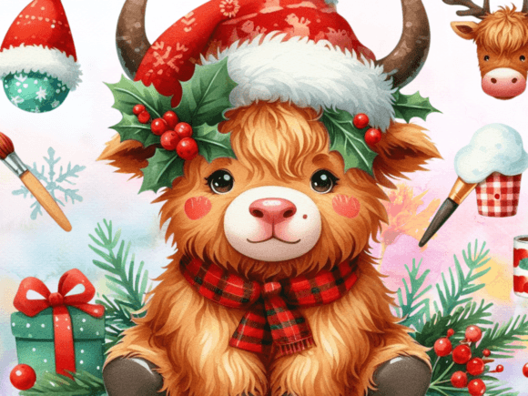 Review: Cute Christmas Highland Cow Graphic