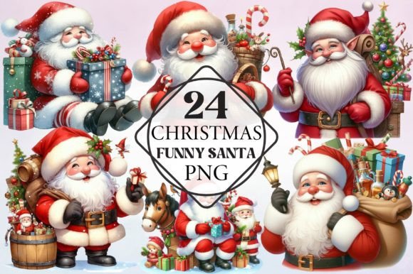 Review: Funny Santa Watercolor Freebies