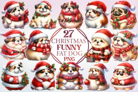Review: Watercolor Christmas Funny Fat Dog Design