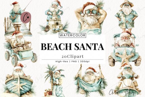 Reviewing Beach Santa Clipart for Embroidery Projects