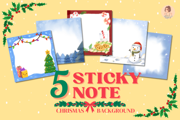 Sticky Notepad Christmas Background Illustrations