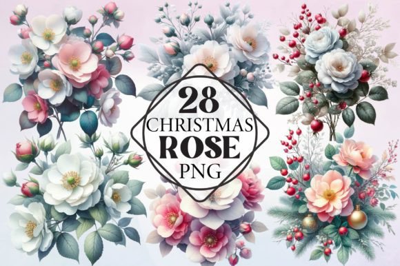 Watercolor Christmas Rose Clipart: Designer Review