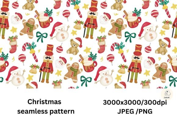 Whimsical Christmas Pattern for Illustrations